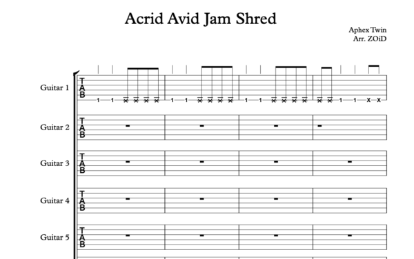Acrid Avid Jam Shred Guitar Tab